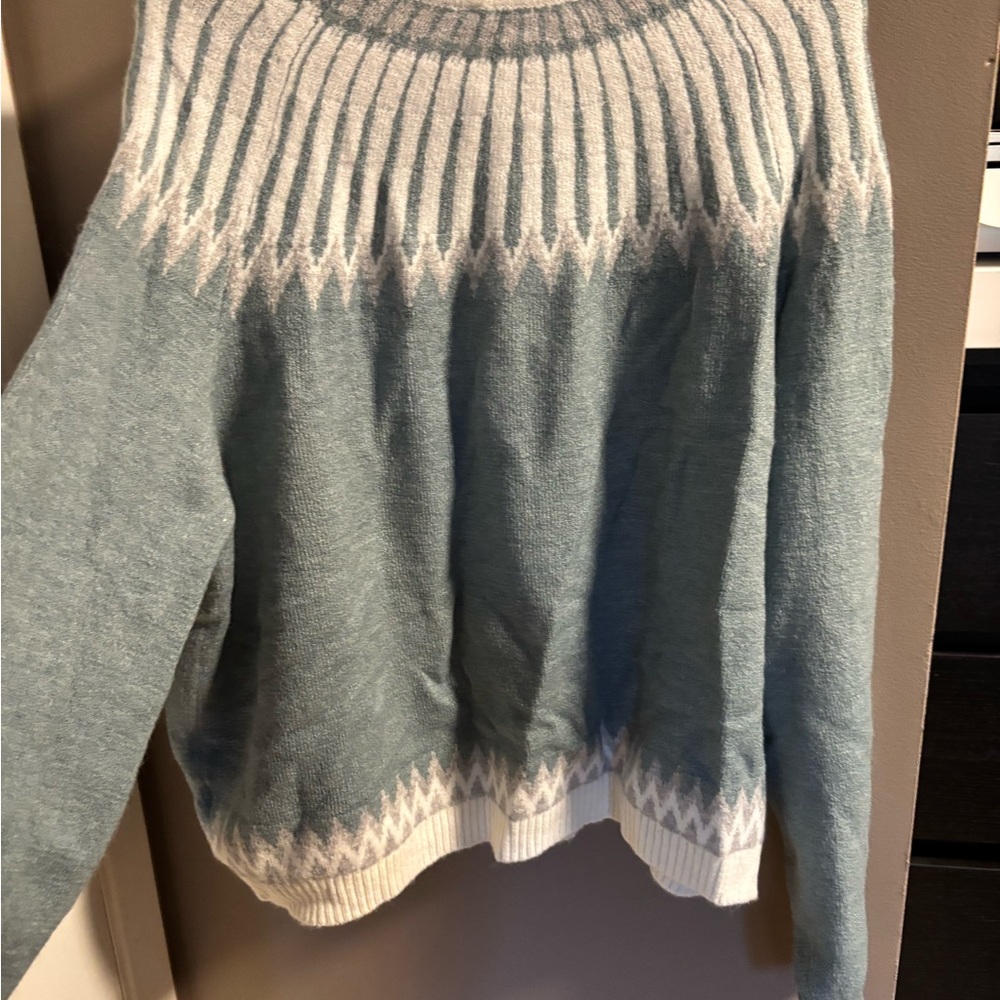 Ricki's Teal and Cream Button-Up Cardigan - Picture 4 of 5